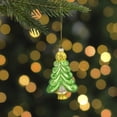 thumbnail image 2 of Northlight 5.25" Green and Gold Glass Christmas Tree Hanging Ornament, 2 of 4