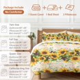 thumbnail image 6 of King 4 Piece Bedding Set Farmhouse Sunflower Vintage Star Soft Breathable Duvet Cover and Pillowcase, Retro Flower Leaves Duvet Cover Set Bed Sheets for Bedroom Dormitory Guest Room, 6 of 9