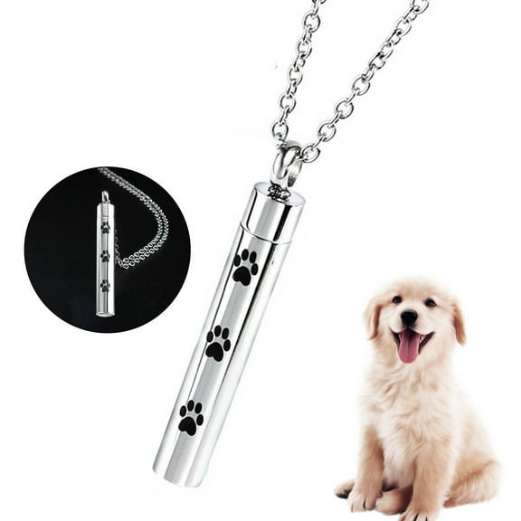 Walbest Urn Pendant Necklaces Pet Dog Cat Ashes Cremation Keepsake Memorial Jewelry