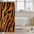 thumbnail image 3 of Manfei Fashion Animal Print Shower Curtain 72Wx72L, Tribal Tiger Wildlife Bathroom Curtain, Orange Dark Brown, 3 of 5