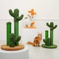 thumbnail image 4 of Qiushi 21in Cat Scratching Post with Interactive Dangling Ball Toys,Green Cactus, 4 of 7