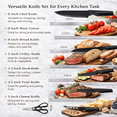 thumbnail image 5 of 15-Piece Kitchen Knife Set with Block, High Carbon Stainless Steel Chef Knife Set, Ultra Sharp Cooking Knives, Professional Cutlery Set with Steak Knives (Black Modern Set), 5 of 7