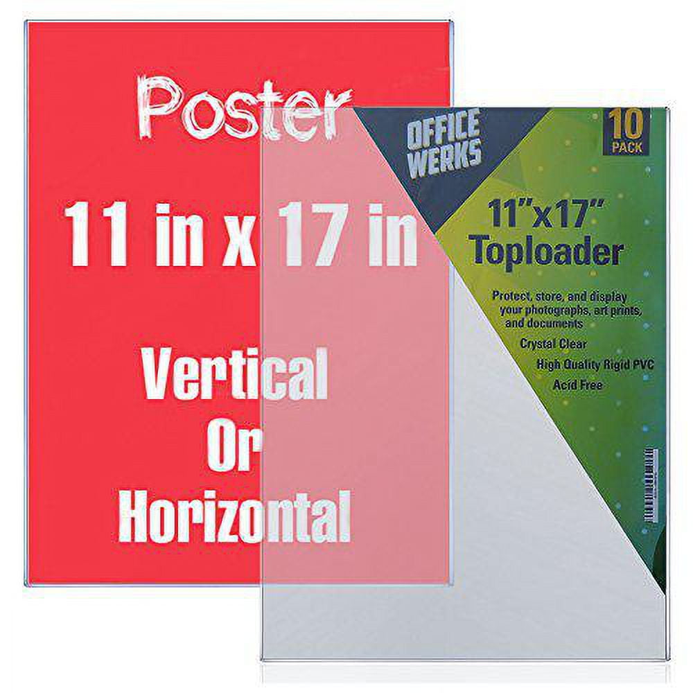officeWerks Toploader 11X17 Ultra Clear Binder with Assorted Colors, 10 Count, 10 Pack