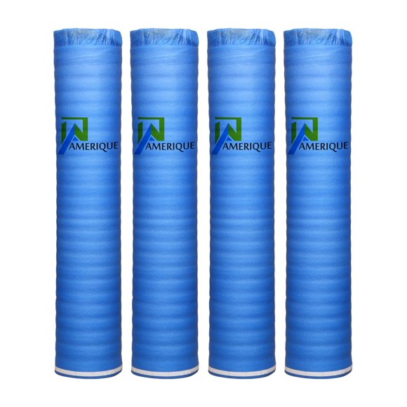 AMERIQUE Premium Heavy Duty Foam Flooring Underlayment 1.5MM Padding with Vapor Barrier & Tape, Coverage: 800 sq. ft, Royal Blue, Square Feet