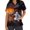 Multicolor 7, variant on Ynynloco Women's Halloween Ghost Print Scrub Top Short Sleeve V‑Neck Work Shirt with Pocket Fall Casual Top