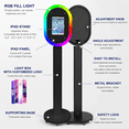 thumbnail image 3 of Portable iPad Photo Booth Stand with RGB Ring Light - Compatible with 10.2" to 13" iPad Pro/Air, Party Selfie Station for Weddings & Corporate Events (Black/Flight Case)​, 3 of 8