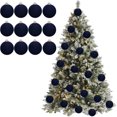 thumbnail image 1 of 12 bolas de terciopelo para adornos navideños, 2,36'', adornos flocados para árbol de Navidad, bolas de terciopelo para adornos de árbol de Navidad, decoración de corona (#07), 1 of 2