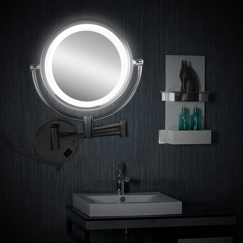 Excelvan Wall Mounted Led Double Side Swivel Lighted Mount Excelvan Wall Mounted Led Double Side Swivel Lighted Mount Makeup Mirror 8 Inch 10x Magnification Com