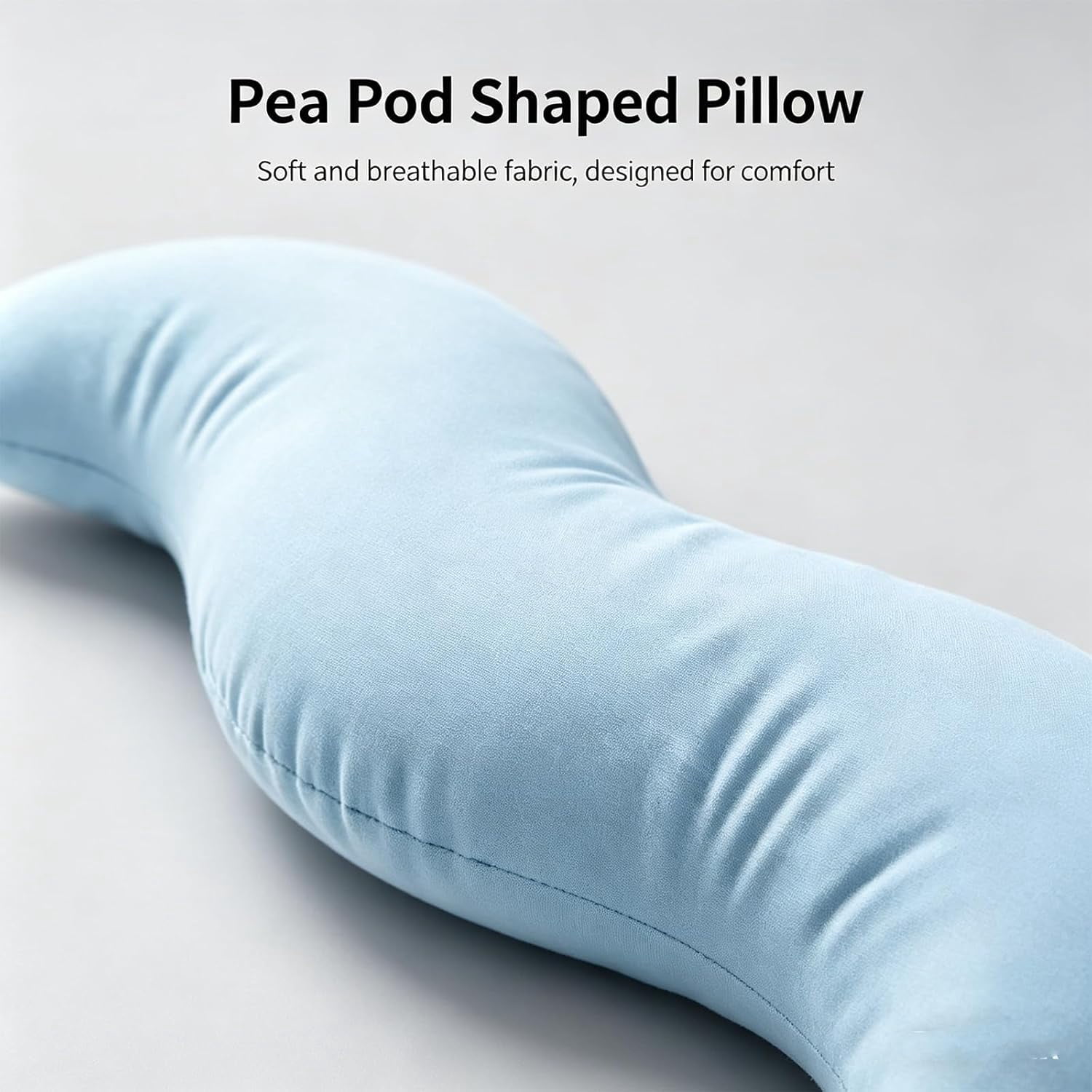 Pea Pod Body Pillow for Adults, Pea Pod Body Pillow for Side Sleepers, Soft Long Hugging Pillow with Removable Washable Cover, Multipurpose Back Leg Support Pillow for Bedroom Sofa Home (Leopard blue