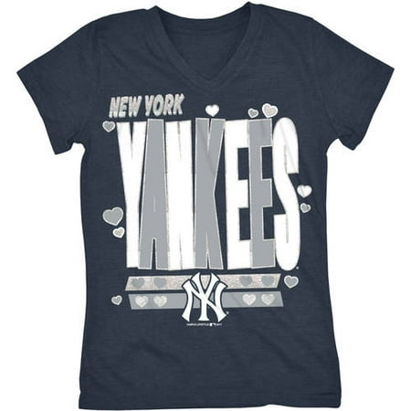 MLB New York Yankees Girls Short Sleeve Team Color Graphic Tee