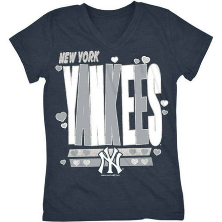 - MLB New York Yankees Girls Short Sleeve Team Color Graphic Tee