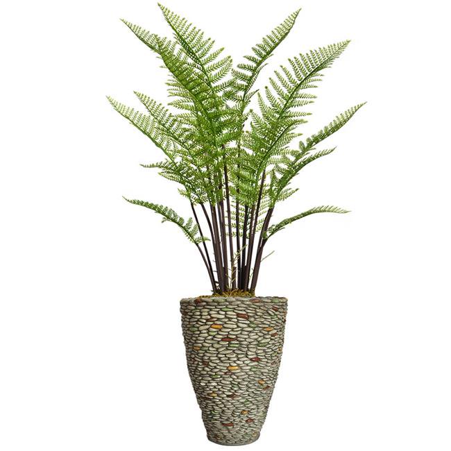 Vintage Home Artificial Faux Real Touch 56" Tall Fern Plant With Burlap