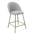 thumbnail image 3 of Diamond Sofa Lilly Set of 2 Counter Height Chairs in Grey Velvet with Brushed Gold Metal Legs, 3 of 5