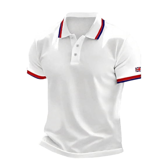 Yuhangmm Men's Polo Shirts, Men's Shirt With Short Sleeves Button Front Casual White XXXL