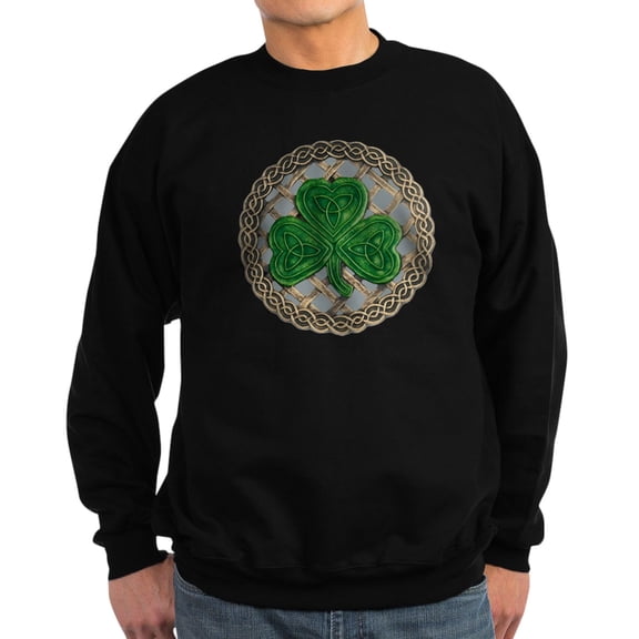 CafePress - Shamrock And Celtic Knots Sweatshirt - Classic Crew Neck Sweatshirt
