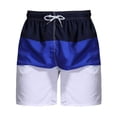 thumbnail image 1 of Aayomet Swim Trunks Men Surfing Stripe Pattern Fashion Casual Beach Swimsuit (Blue, L), 1 of 3