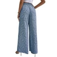thumbnail image 4 of QAFOPEH Women Floral Graphic High Waisted Wide Leg Printed Casual Baggy Long Pants, 4 of 4