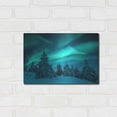 thumbnail image 3 of Luxe Metal Art 'Northern Lights In Winter Forest 2' by Luxe Portfolio, Metal Wall Art, 16"x12", 3 of 9
