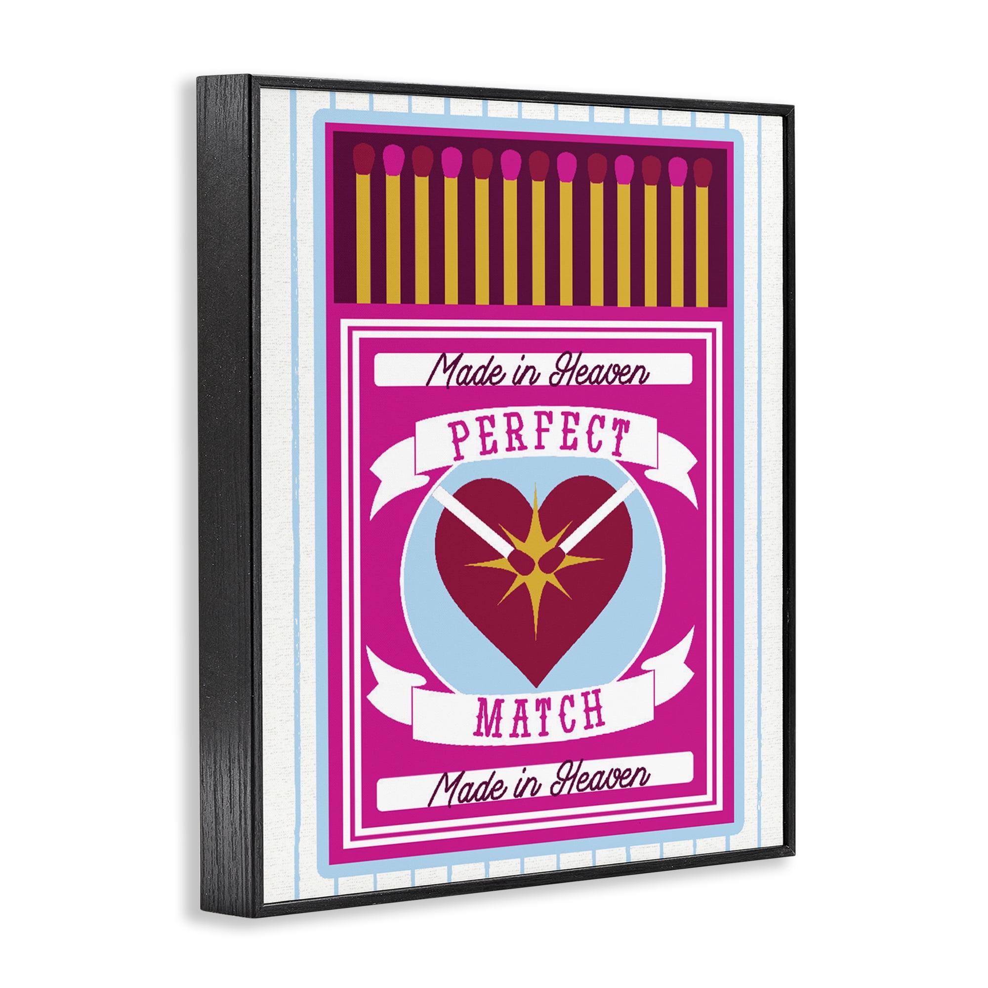 Stupell Industries Perfect Match Made In Heaven Black Framed Giclee Art, design by Lil' Rue
