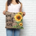 thumbnail image 3 of Throw Pillow Covers 18x18 Inch, Sunflower Bee Decorative Pillow Cases for Couch Sofa Bed, Farmhouse Country Wooden Plank Brown Cotton Linen Square Home Decor Pillowcases with Hidden Zipper, 3 of 7