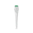 thumbnail image 3 of Angara Natural 0.24 Ct. Emerald with Diamond Vintage Inspired Ring in 14K White Gold for Women (Ring Size: 3), 3 of 10