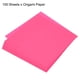 thumbnail image 3 of Papel de origami Uxcell de doble cara para proyectos de arte y manualidades para principiantes, 100 hojas, rosa fluorescente, 8x8 pulgadas, 3 of 5