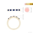 thumbnail image 6 of ANGARA Natural Blue Sapphire and Diamond Semi Eternity Wedding Ring in 14K Yellow Gold for Women (Size-2.2mm) | September Birthstone, Anniversary, Jewelry Gift for Women | Natural Blue Sapphire Ring, 6 of 10