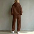 thumbnail image 3 of DORKASM Women's 2 Piece Hooded Lounge Set Matching Sweatsuits | Two Piece Lounge Sets for Women , Airport Travel Outfits, Comfy Athleisure Fall Winter Clothes ,wide Leg Palazzo Pants Coffee 2XL, 3 of 5