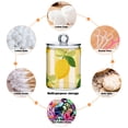 thumbnail image 4 of Yellow Stripes Bows Lemons Translucent Plastic Cans Storage Canisters with Lid Set of 2, 4 of 7
