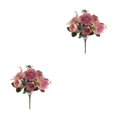 thumbnail image 3 of Kearding Ramo de flores artificiales cabezas falsas rosas fiesta hogar autoensamblaje decorativo simulación manojo boda oscuro Rosa oscuro 2Conjunto, 3 of 6