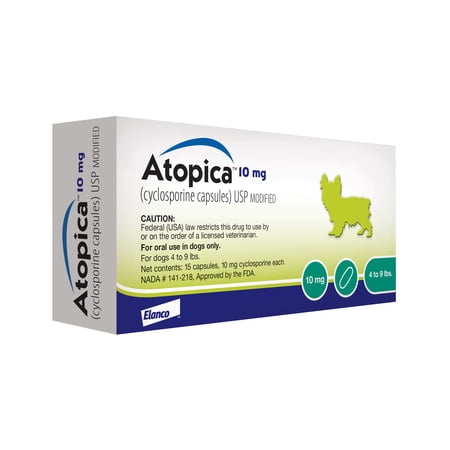 Atopica Dog Atopica | Dermatitis Treatment | Itch Relief for Dogs | Oral Capsules | 10 mg