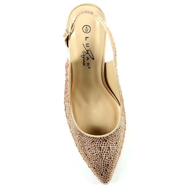 Diamante court shoes top