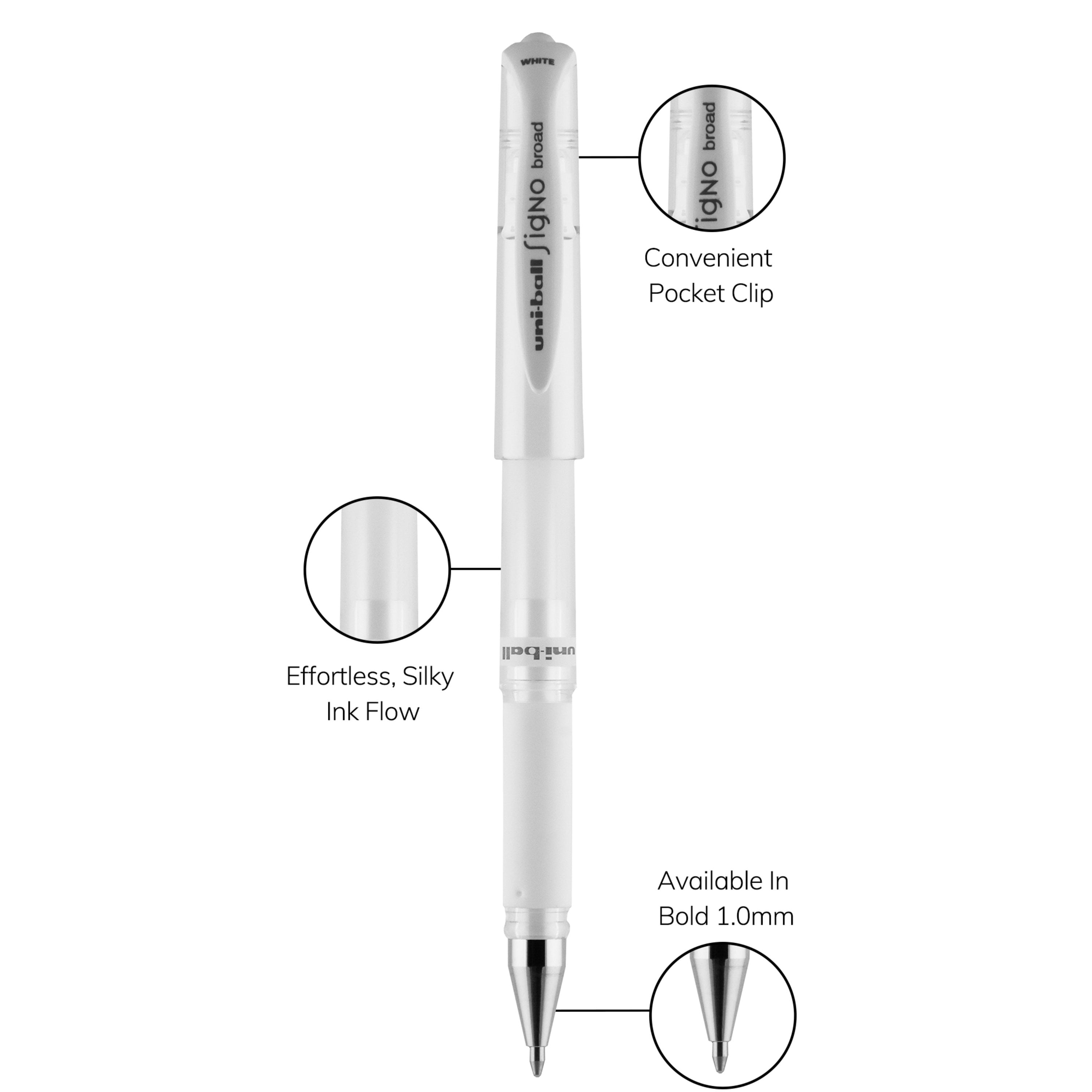 Uni-ball SIGNO UM-100 Gel Pen (Cream White Ink, Pack of 1)