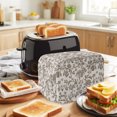 thumbnail image 3 of Toaster Cover 2 Slice, Farmhouse Brown Dustproof Bakeware Oven Protector with Top Hook, Vintage Flower Leaf Botanical Plant Waterproof Small Kitchen Appliance Toasters Dust Cover, 11"x6"x8", 3 of 7