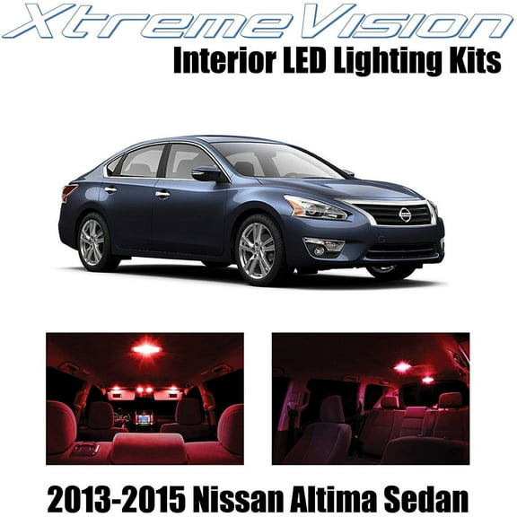 XtremeVision Interior LED for Nissan Altima Sedan 2013-2015 7 pcs Red Interior LED Kit Installation Tool