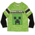 thumbnail image 5 of Minecraft Characters Boys Long Sleeve Active Mesh T-Shirt, 2-Pack Bundle Set for Kids and Toddlers (Size 4-16), 5 of 7