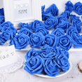 thumbnail image 4 of Fleurs Artificielles Têtes de Roses, Fausses Fleurs Réalistes Bleues Fausses Fleurs Roses (Bleu royal), 4 of 4