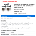 thumbnail image 2 of Ignition Coil and Spark Plug Kit 9 Piece - Compatible with 2003 - 2006 Hyundai Santa Fe 3.5L V6 2004 2005, 2 of 2