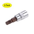 thumbnail image 1 of Uxcell 1/4" Drive x T30 Torx Bit Socket, Puntas de acero S2, Sockets CR-V de 38 mm de longitud (Solo para uso manual) Paquete de 3, 1 of 5