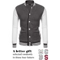 thumbnail image 4 of Men's  Varsity Jacket Causal Slim Fit Cotton Letterman Baseball Bomber Jackets, 4 of 11