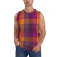 thumbnail image 1 of Fotbe Purple Yellow Buffalo Plaid Men's Camiseta sin Mangas Estampada para Hombres, Playera Casual para Gimnasio, Entrenamiento, Playa-X-Large, 1 of 7