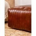 thumbnail image 2 of BBH Homes Handmade Beige Leather Round Pouf Ottoman BBBACPF0008 Indoor Decor, 2 of 6