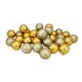 thumbnail image 3 of Northlight Shatterproof 4-Finish Christmas Ball Ornaments 3.25" (80mm) - Vegas Gold - 32ct, 3 of 3