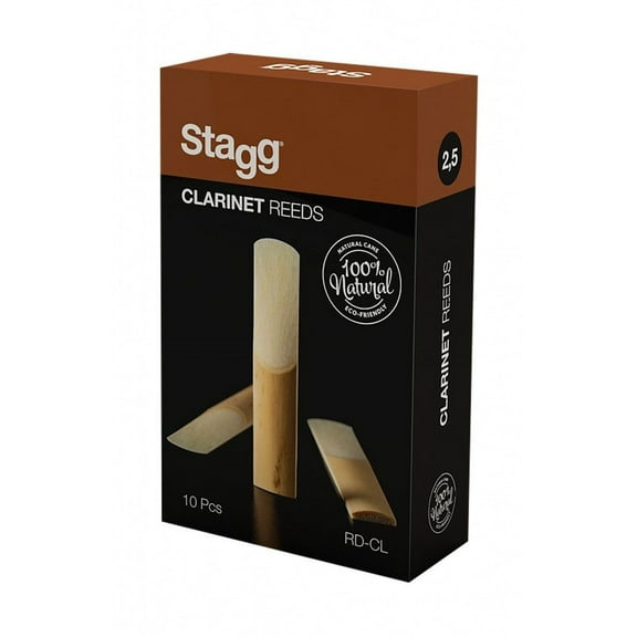 Stagg 25014 Clarinet Reeds. 2.5 Hardness - 10 Piece