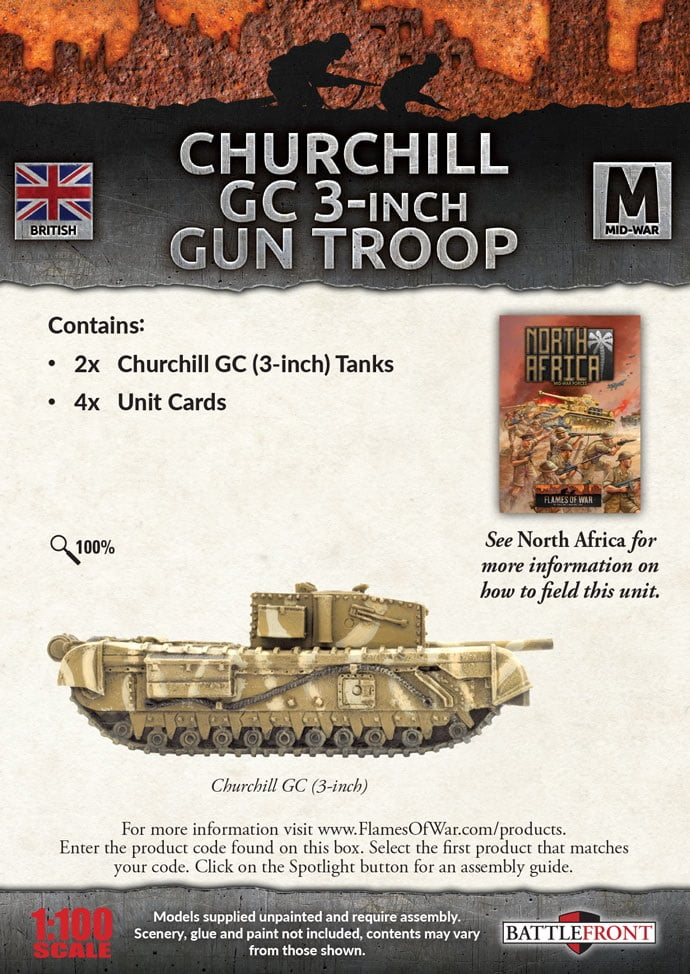 Flames of War: British Churchill GC 3-Inch Gun Troop (Mid-War) BBX67