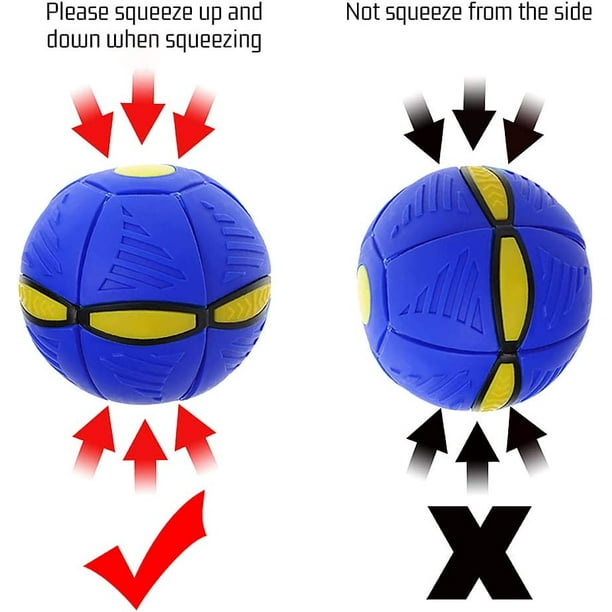Phlat Ball, Flatball Ballon Plat, Boule Soucoupe Volante, Magic Deformation  Ball, Boule Ovni Parents-Enfants Jouets de Sports de Plein Air(Bleu) 