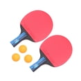 thumbnail image 4 of Table Tennis Racket Set with 2 Pcs Short Handle Paddles for Sports Use Assorted Color Composite Material 3 Balls Included, 4 of 8