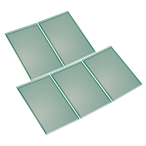 4" x 6" PCB Board Circuit, 5 Pcs Single Sided Prototype Solder Boards for Soldering and Electronic Project Circuit Boards Solderable Breadboard, Green
