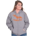 thumbnail image 3 of Haunted Halloween Bat Hanging Out Unisex Fleece Graphic Zip Up Hoodie Brisco Brands 5X, 3 of 4