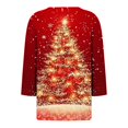 thumbnail image 3 of CLOISE 3/4 Sleeve Tops for Women Plus Size Christmas Tree V Neck Tee Shirts Pullover Slim Festive Holiday Travel Clothes XL, 3 of 4